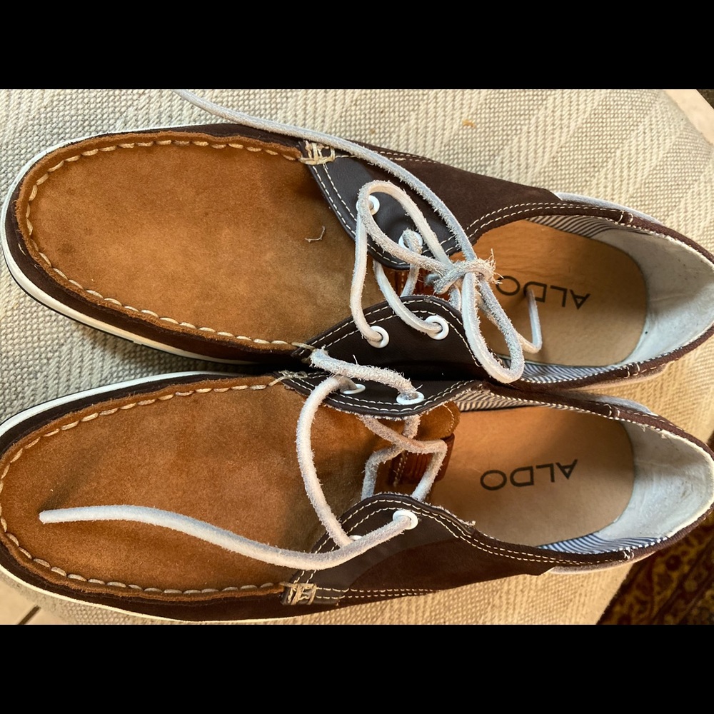ALDO Men’s Suede and Canvas Boat Shoes 9.5
